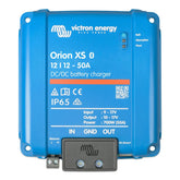 Victron Energy Orion XS front panel showing LED and connectors for quick status viewing