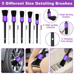 Viewsun detailing brush set various sizes to clean vents and crevices