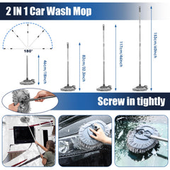 Viewsun mop extended full length reaching roofline for safer high-reach washing benefit