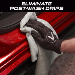 VIKING towel in use cleaning a car wheel removing grime safely
