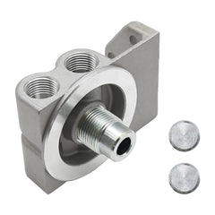 VIKKSAER front view of filter base showing mounting flange and ports, ensures secure fit