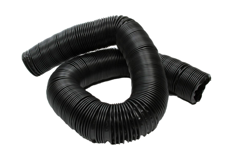Vintage Air front view of 2-inch black duct hose showing flexible tubing and benefits