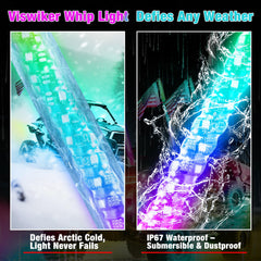 Viswiker whips mounted on UTV improving visibility and style during ride