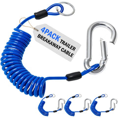 VIVBOO front view of 4‑pack blue breakaway cables showing compact packaging and value