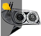 VViViD front packaging showing 16x48 smoke black roll and included squeegee for easy install