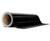 VViViD black gloss roll front view showing full-width and glossy finish benefit