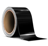 VViViD ColorFusion roll front view showing glossy black finish and neat edge, enhancing curb appeal