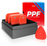 VViViD front view of five-piece squeegee kit showing all blades and packaging for quick selection