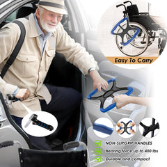 Vizava hook with attachments displayed for quick hanging on wheelchair or chair