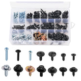 VKQTS front view of clear storage box with organized screws, easy selection
