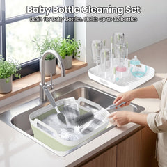 Volnamal lid drying rack holding bottles to speed air-drying