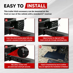 VONLX winch plate installed on truck demonstrating secure winch placement