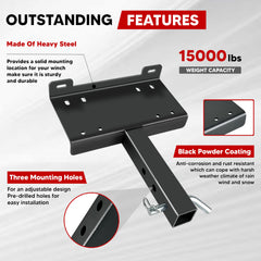VONLX winch plate side profile illustrating receiver shank fit and stability