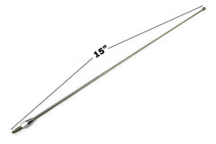 Votex tapered antenna close-up showing spring stainless texture for bend resilience