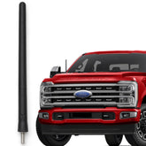 Votex front-mounted antenna on Ford F-350 showing sleek profile and improved look
