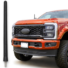 Votex short antenna front profile on Ford F-250 improves truck styling and reception