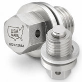Votex front view DP016 drain plug showing stainless finish and robust build benefit