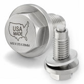 Votex front view of drain plug showing robust stainless steel construction and fit benefit