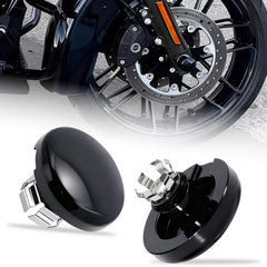 VPZMT front view of axle nut cap showing sleek black finish and enhanced appearance