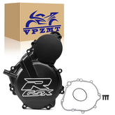 VPZMT left stator cover front view showing bolt holes and GSXR logo, improves protection