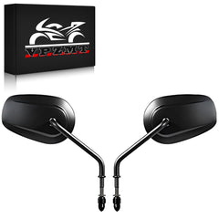 VPZMT front view teardrop mirror showing sleek black styling and improved sightlines