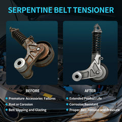 VROVO tensioner installed in engine bay demonstrating correct alignment benefit