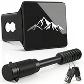 Vrxsond front view of mountain range hitch cover showing rugged style and protection