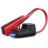 VTOMAN front view of jumper cable showing LED indicator and connectors for safe starting