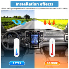 VTVWNM dash cover installed in Dodge RAM improving visibility and comfort