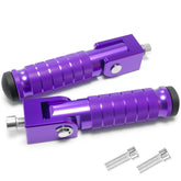 VUOZIP front view of purple foot pegs showing fit and style for upgraded comfort