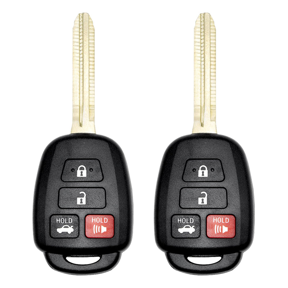 Vurkcy front view of two-pack remotes showing buttons and OEM fit benefit