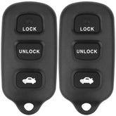 Vurkcy front view of two replacement key fobs showing button layout and ready to program