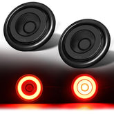 WahMOTOTin front view smoked lens showing clear red LEDs and bright signal