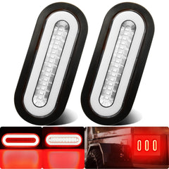 WahMOTOTin front view clear lens oval tail light showing bright LED signal benefit