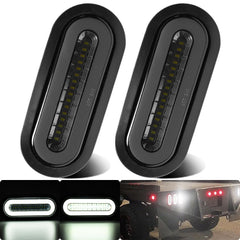 WahMOTOTin front view oval halo light showing sleek smoked lens and visibility