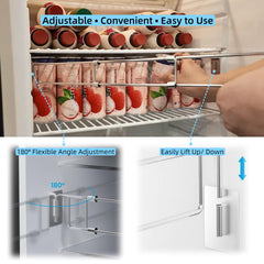 WanDwel installed inside an RV fridge keeping bottles upright and preventing spills benefit