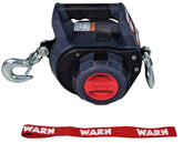 WARN Drill Winch front view showing compact body and drive connection for portability