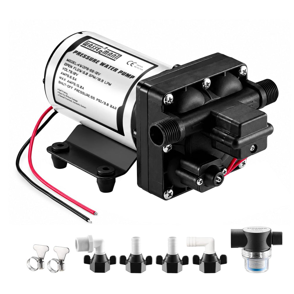 wassermann front view pump assembly showing compact design and easy fit
