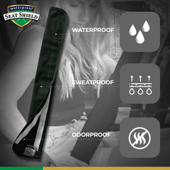 Waterproof SeatShield Velcro fastener detail, secures cover in place reliably