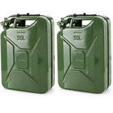 Wavian front view of two green jerry cans showing durable finish and pack value
