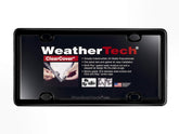 WeatherTech ClearCover front view showing clear lens and black frame protects plate