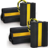 WECARLLE front view of 4-pack chocks showing size and shape for secure parking