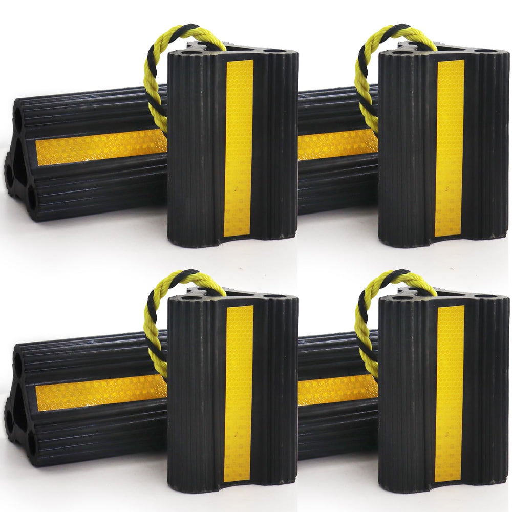 WECARLLE front view of eight chocks showing ready-to-use set and portability