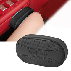 WEIHAO front view of knee pad showing sleek Nappa leather and compact shape for comfort