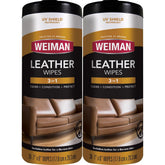 Weiman product front packaging showing two-wipe pack and benefits