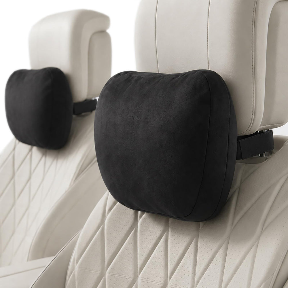 WELBRIT front view showing two headrest pillows and compact packaging benefit