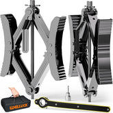 WELLUCK front view of two wheel chocks showing solid construction and compact size, ensures stability