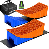 WELLUCK front view of assembled leveling kit showing durable ramps and chocks for stability