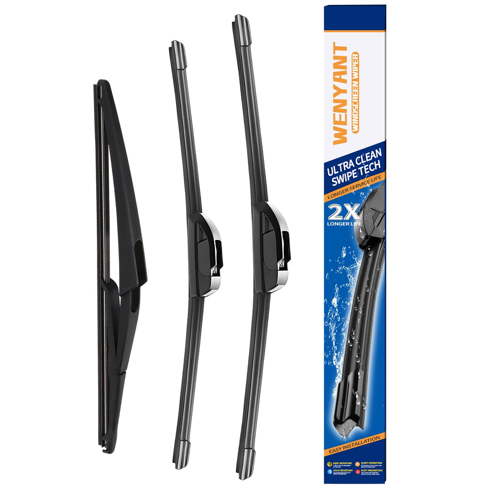 wenyant front packaging showing complete Prius wiper set and quick install benefit