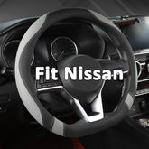 West Llama front view of flat-bottom steering wheel cover showing clean fit and style